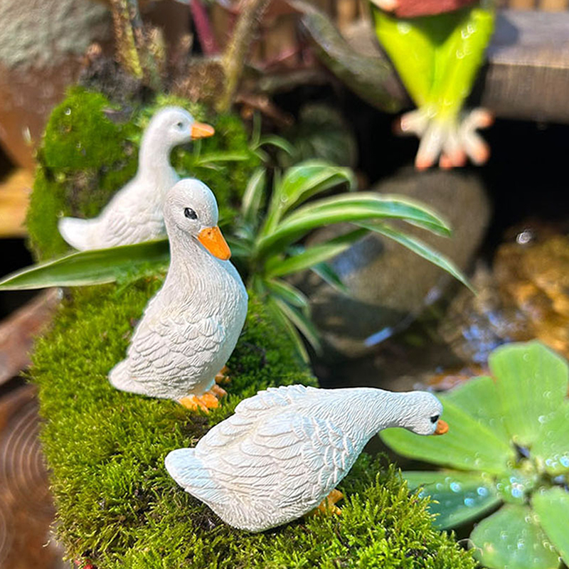 Home Decor Duck - 귀여운 흰색 오리 수경 연꽃 화분,