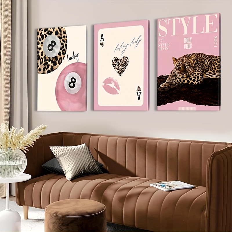 Home Decor Brand - 3피스 레오파드 치타 캔버스 벽 예술