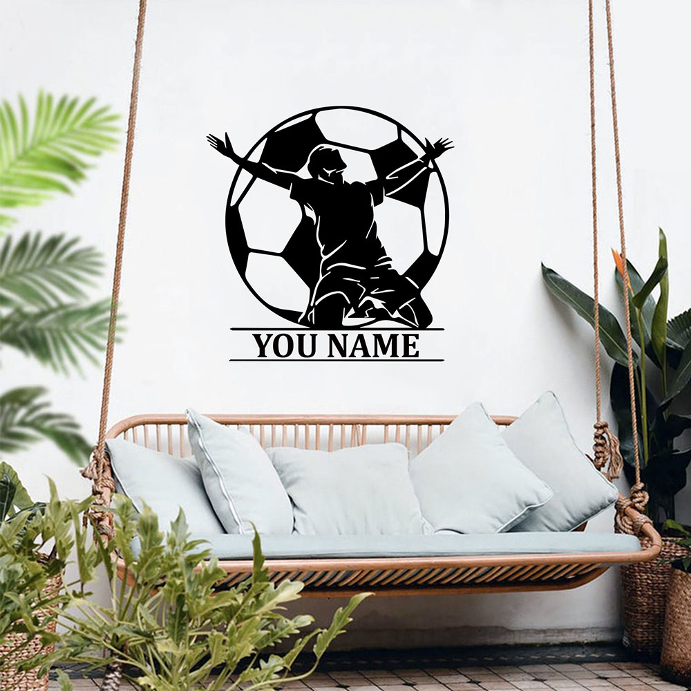 Home Decor Wall Tiles - 1PC 다채로운 축구 맞춤형 이름 벽
