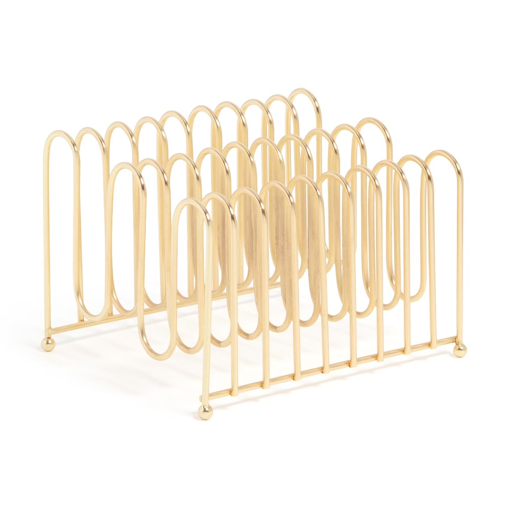 Home Decor Gold - 골드 색상의 벤트 와이어 데스크 오거나이저,