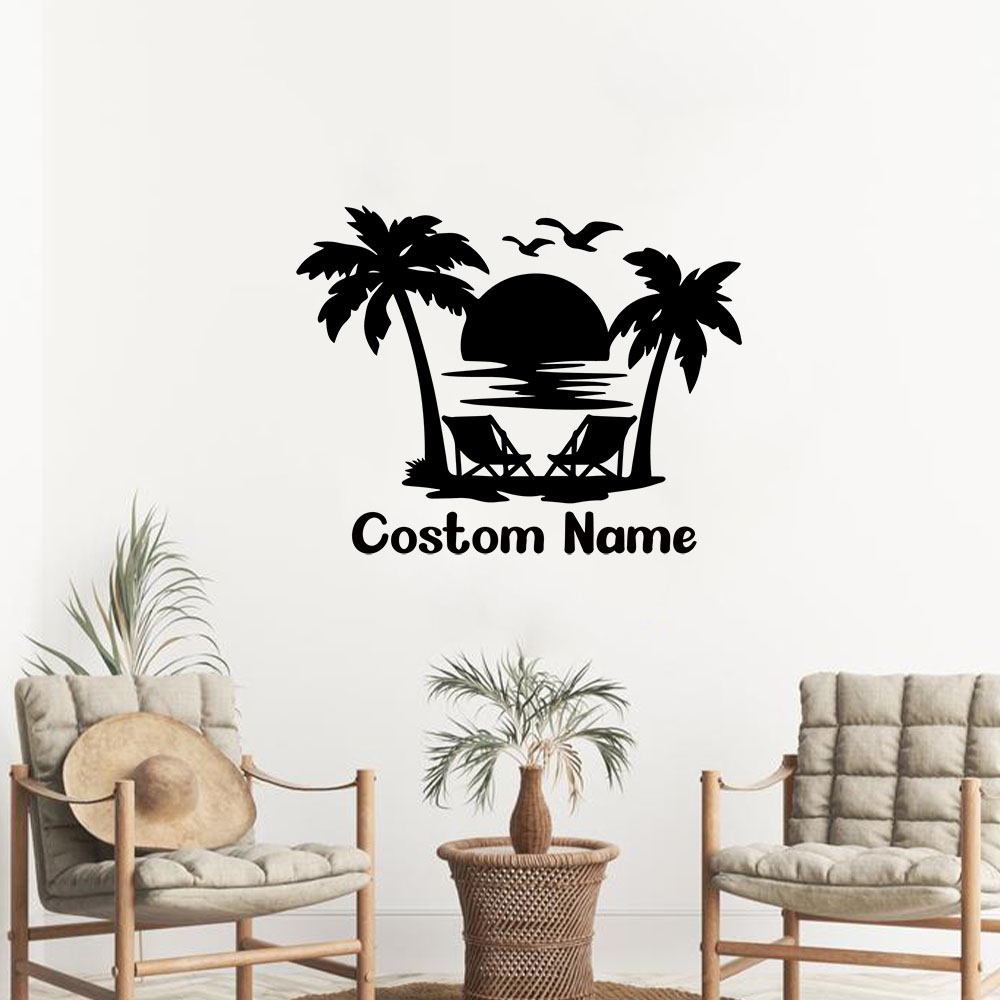 Home Decor Wall Tiles - 1PC 새로운 해변 맞춤형 텍스트 이름
