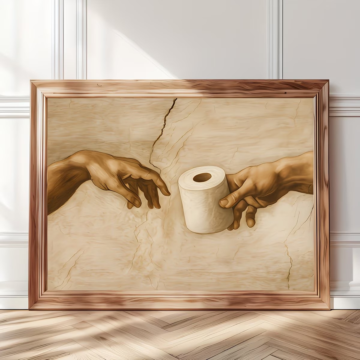 Home Decor Wallpaper - 레트로 유머러스 화장지 벽 아트 인쇄
