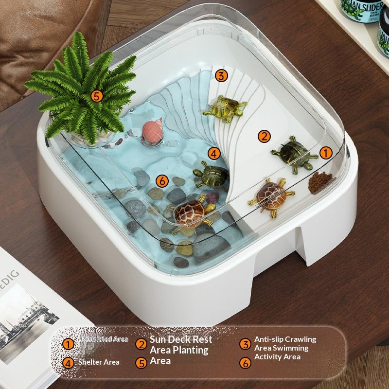새로운 투명 거북이 수조 홈 데스크탑 장식용 거북이 상 - Home Decor Habitat 리뷰 및 가격