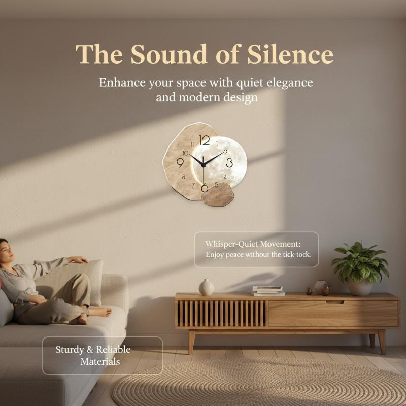 미니멀리스트 달 디자인 무소음 벽시계 침실 거실 가정용 - Wall Clock Silent 리뷰 및 가격