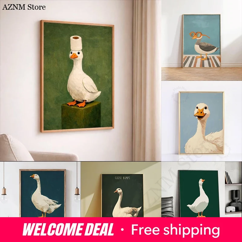 오리 거위 포스터, 재미있는 욕실 벽 장식, 유머러스한 - Home Decor Duck 리뷰 및 가격