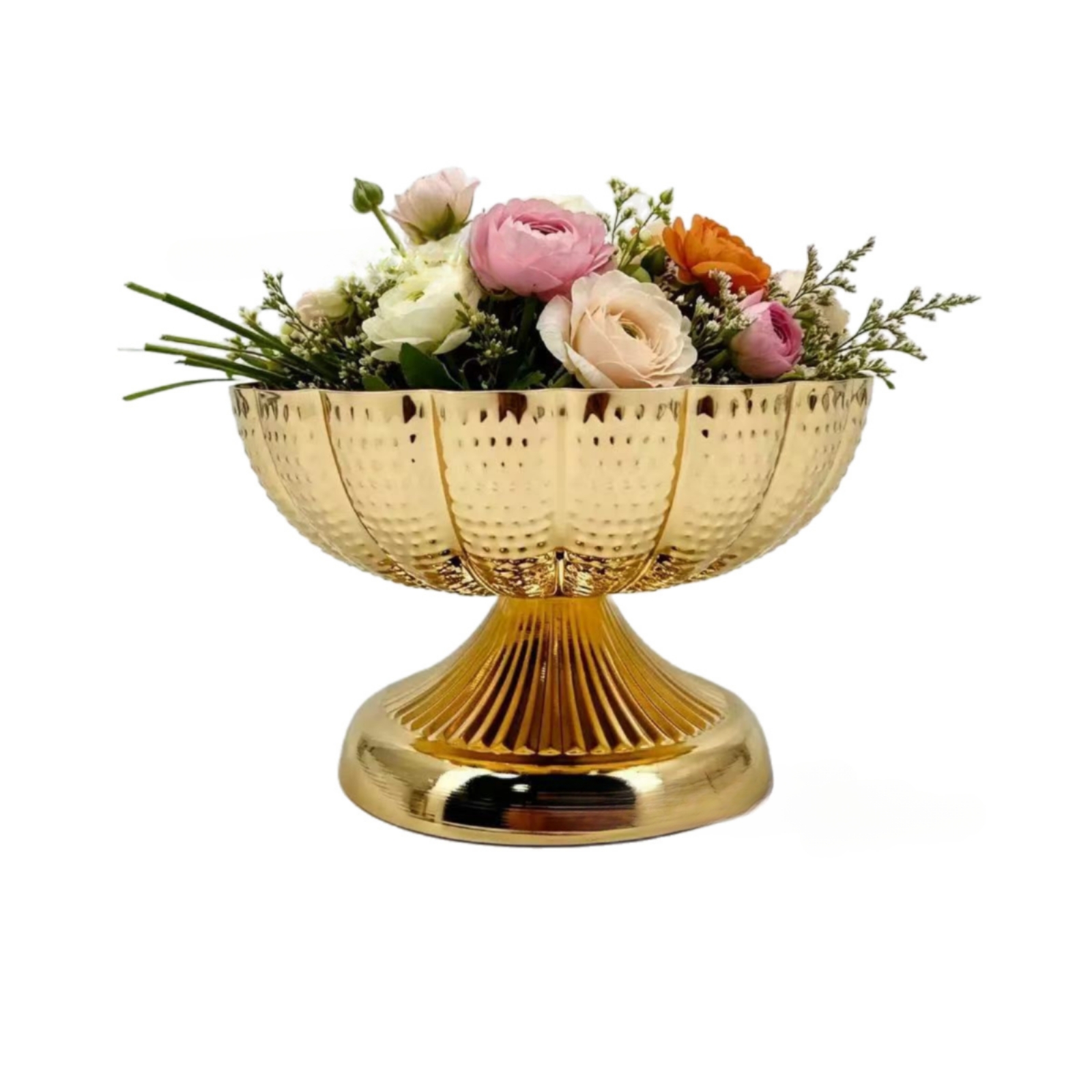 장식용 받침대가 있는 금색 망치질 무늬 받침대 센터피스 - Home Decor Gold 리뷰 및 가격