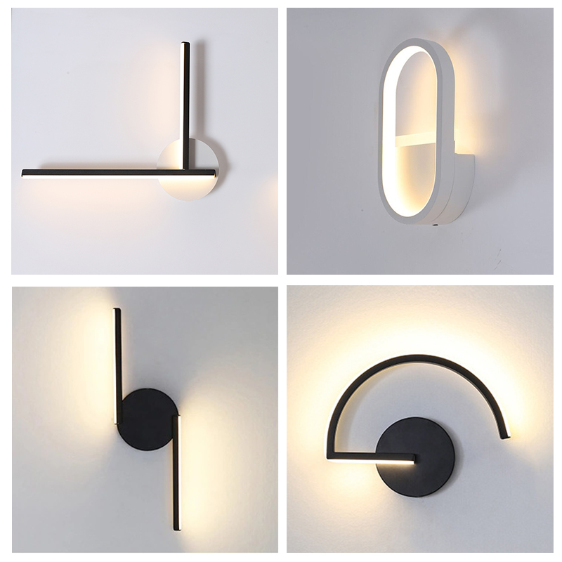 현대적인 북유럽 LED 벽등, 미니멀리스트 블랙 기하학 - Home Decor Gold 리뷰 및 가격