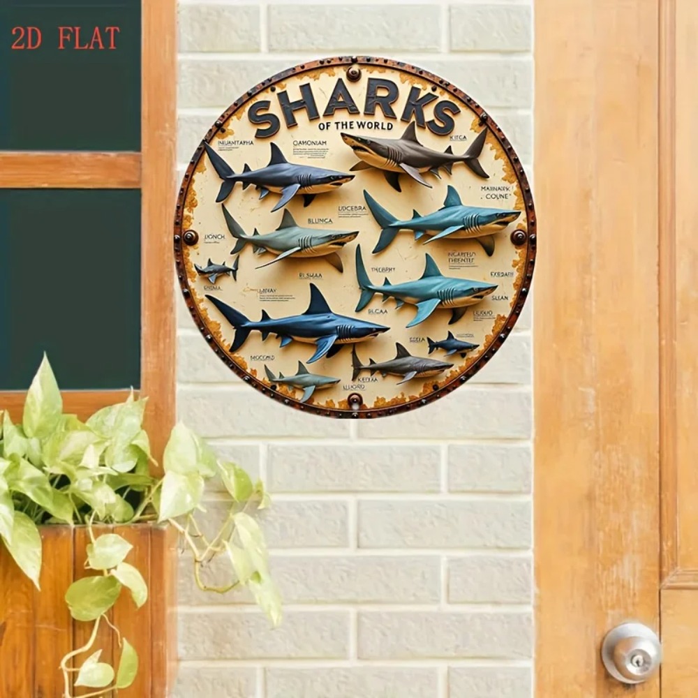 샤크 브랜드 알루미늄 금속 벽 장식 거실용 원형 2D  - Home Decor Brand 리뷰 및 가격