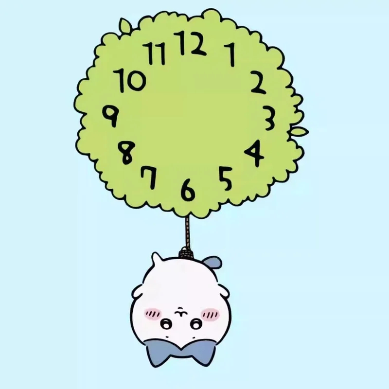 귀여운 치이카와 진자형 벽시계, 녹색 나무 모양 무소음 - Wall Clock Silent 리뷰 및 가격