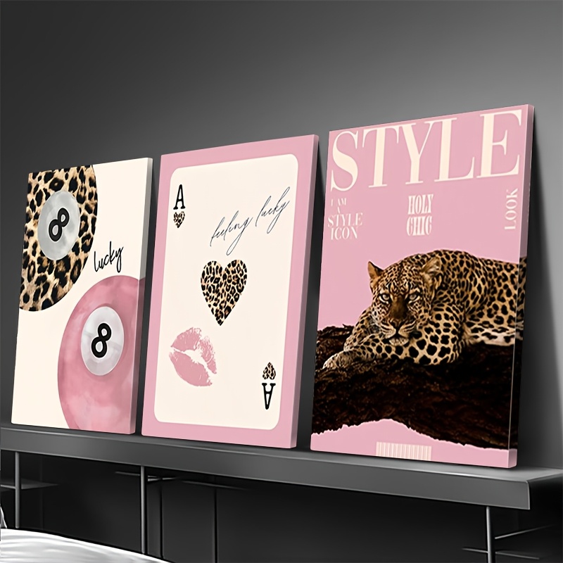 3피스 레오파드 치타 캔버스 벽 예술 프린트, 프레임  - Home Decor Brand 리뷰 및 가격