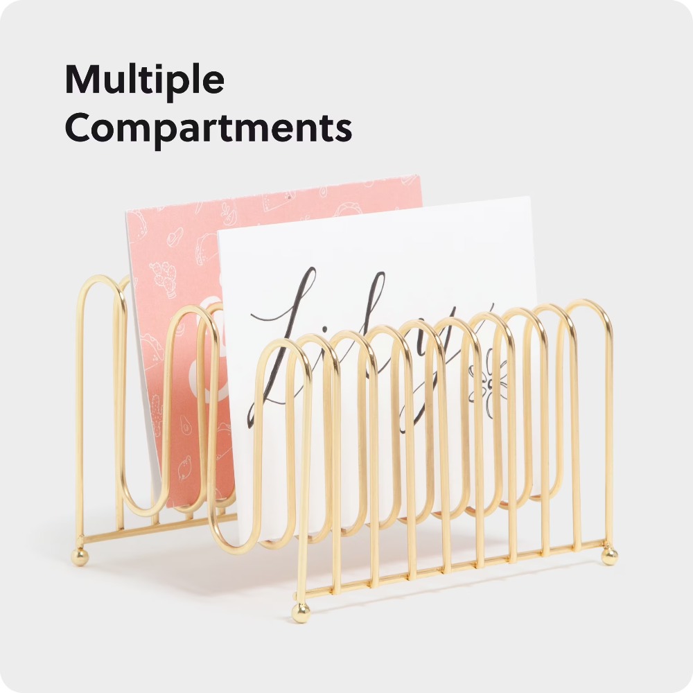 골드 색상의 벤트 와이어 데스크 오거나이저, 서류 정리 - Home Decor Gold 리뷰 및 가격