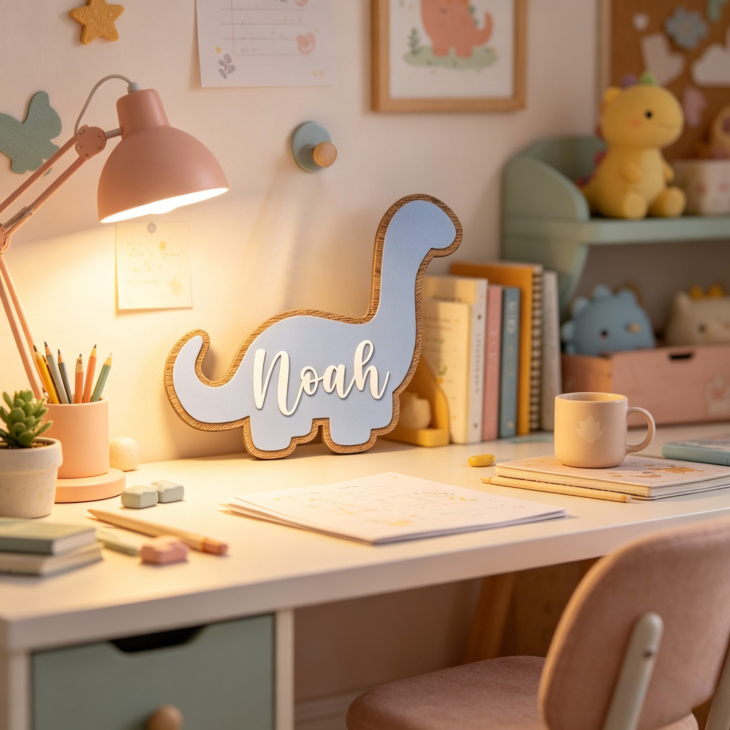 1pc 다층 공룡 맞춤형 성 가문표, 나무 기념품, 가 - Home Decor Brand 리뷰 및 가격