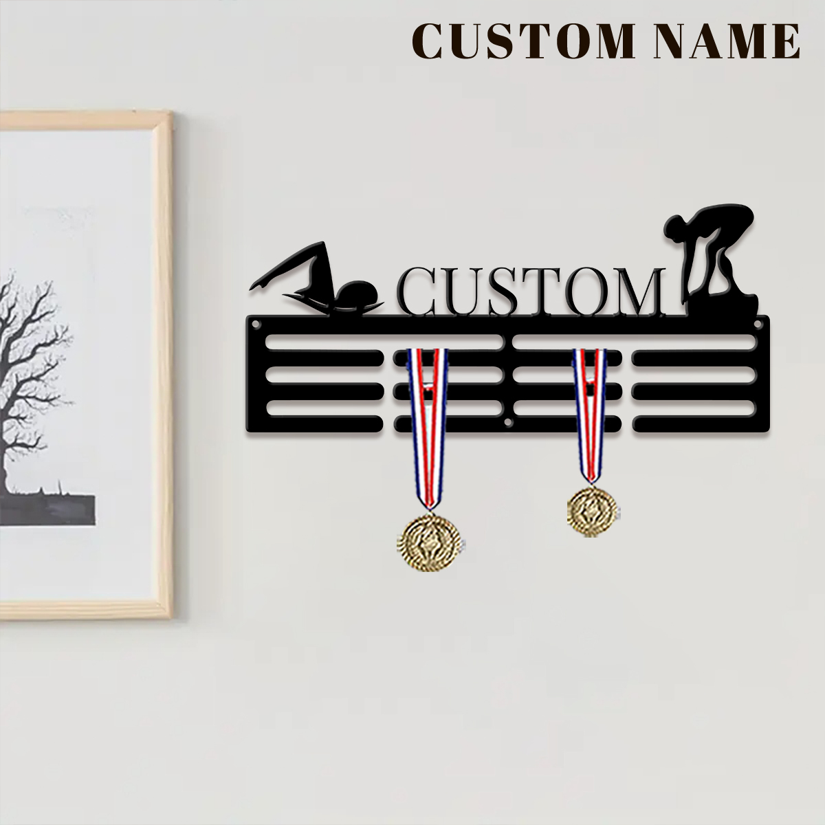 1개 맞춤형 수영 메달 걸이 홀더, 개인 맞춤형 축구  - Home Decor Com 리뷰 및 가격