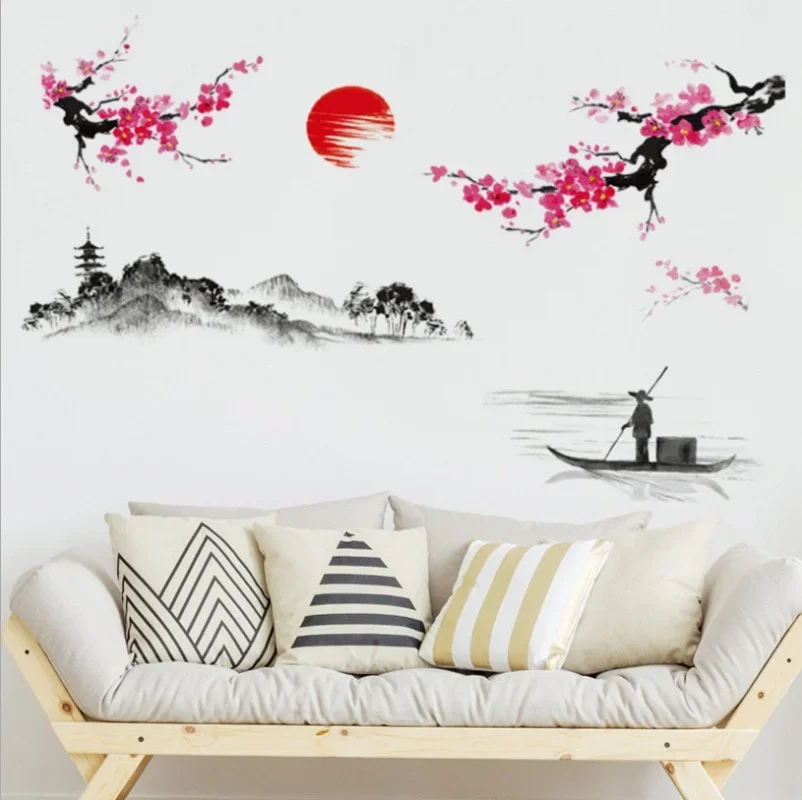 중국 스타일 사쿠라 일본 핑크 벚꽃 나무 장식 벽화 데 - Home Decor Indonesia 리뷰 및 가격