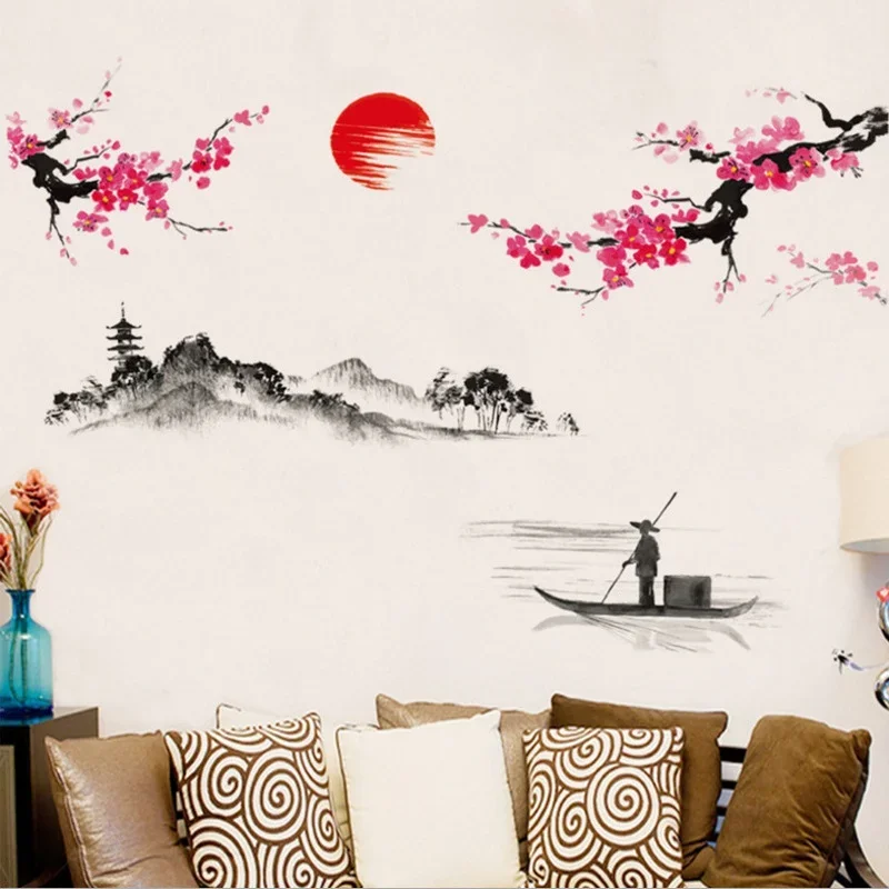 중국 스타일 사쿠라 일본 핑크 벚꽃 나무 장식 벽화 데 - Home Decor Indonesia 리뷰 및 가격