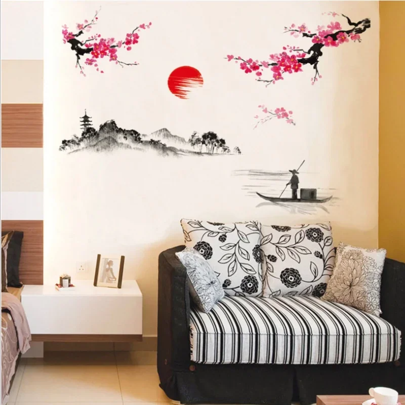 중국 스타일 사쿠라 일본 핑크 벚꽃 나무 장식 벽화 데 - Home Decor Indonesia 리뷰 및 가격