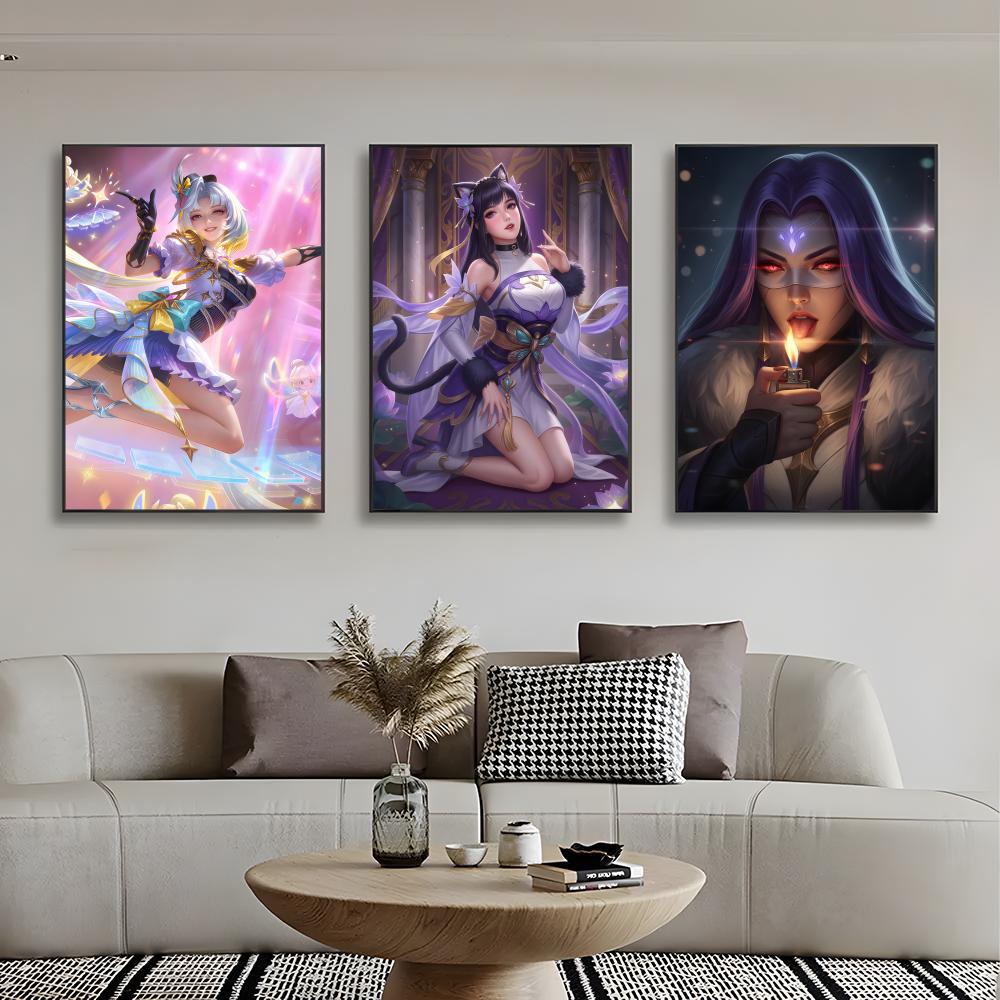 인기 게임 모바일 레전드 뱅뱅 포스터 벽 예술 인쇄 장 - Home Decor Mobile Game 리뷰 및 가격