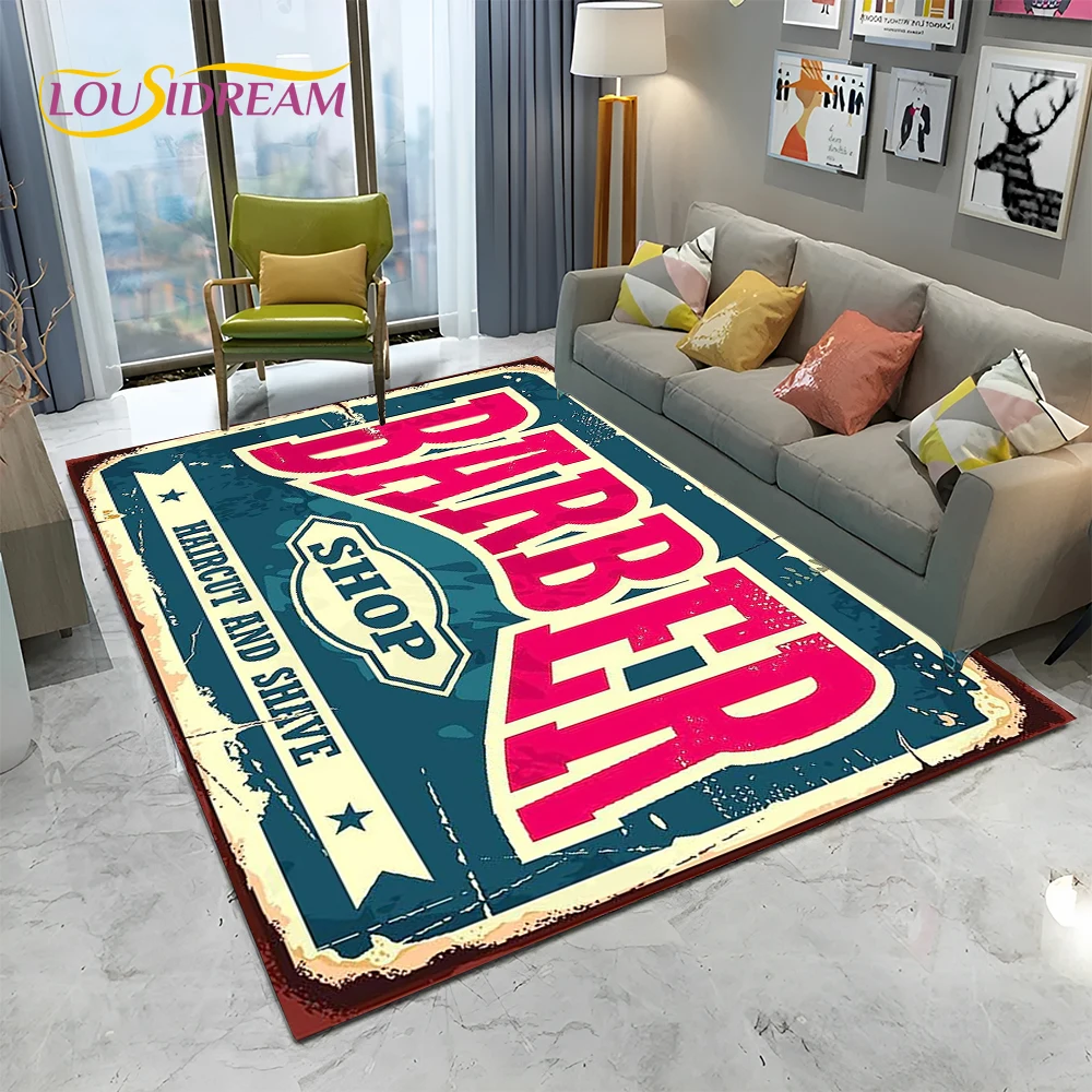 바버샵 간판 3D 해골 빈티지 HD 카펫 러그 (가정용 - Home Decor Online Shop 리뷰 및 가격