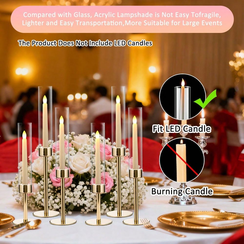12Pcs 홈 장식용 골드 테이퍼 캔들 홀더, 웨딩 파 - Home Decor Gold 리뷰 및 가격