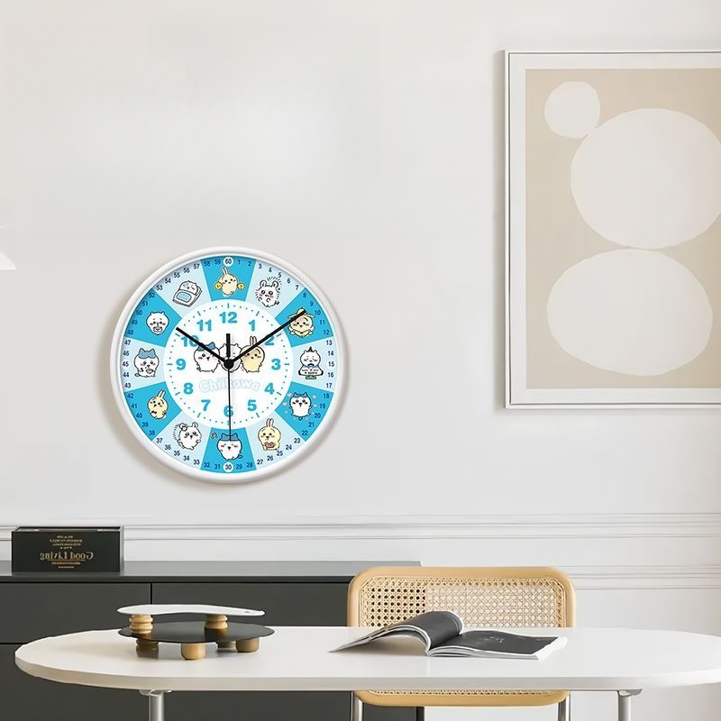 애니메이션 치이카와 학습용 벽시계 만화 어린이 침실 조 - Wall Clock Silent 리뷰 및 가격