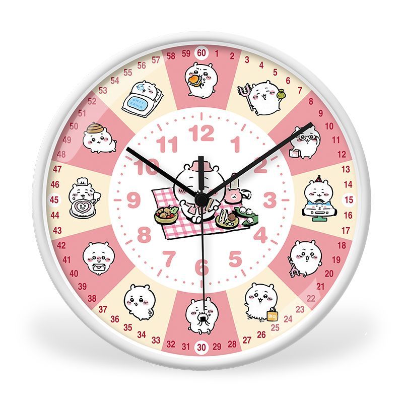 애니메이션 치이카와 학습용 벽시계 만화 어린이 침실 조 - Wall Clock Silent 리뷰 및 가격