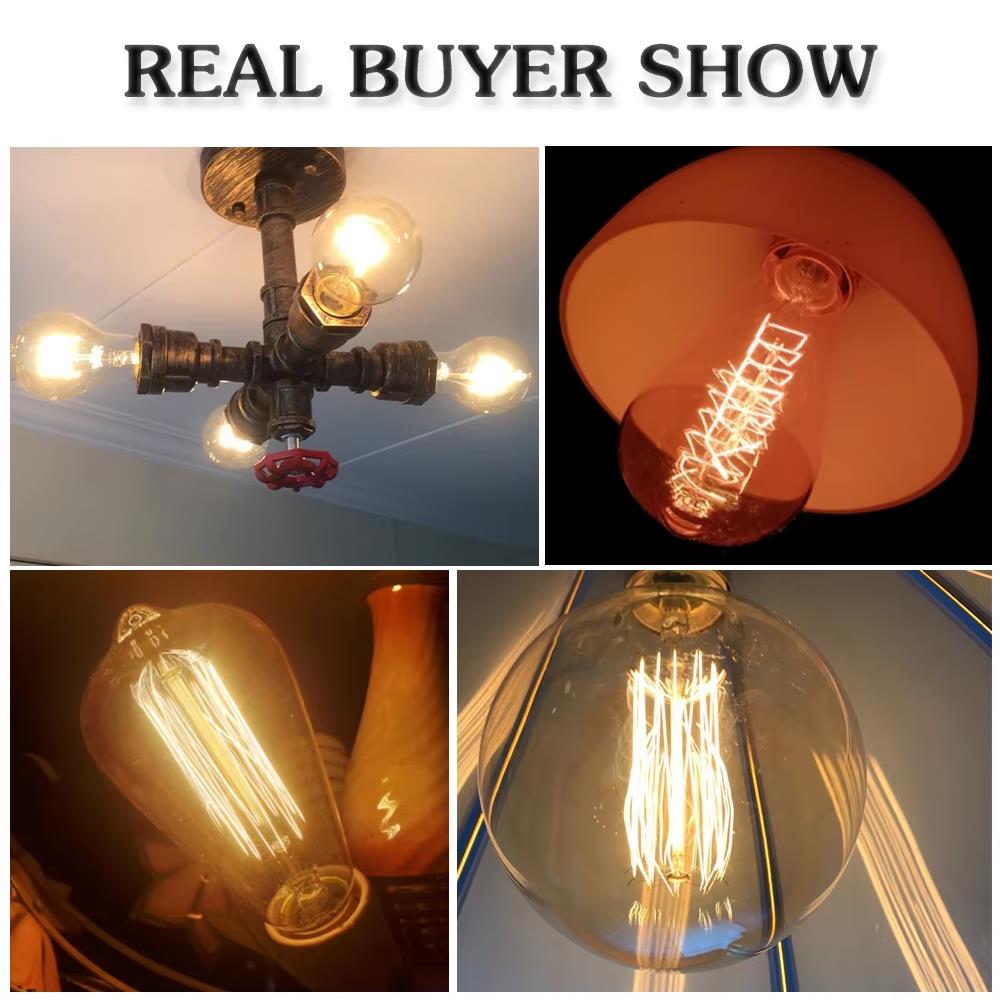 레트로 에디슨 전구 E27 40W 220V A60 ST - Home Decor Com 리뷰 및 가격