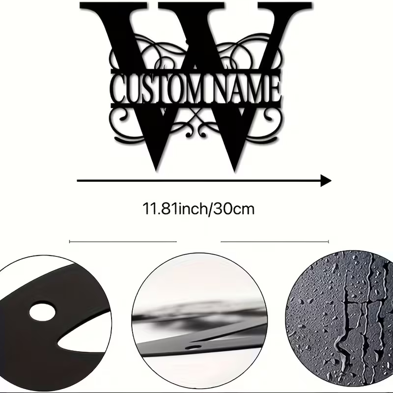 클래식 맞춤형 모노그램 금속 벽 장식 - 개인 맞춤 이 - Home Decor Com 리뷰 및 가격
