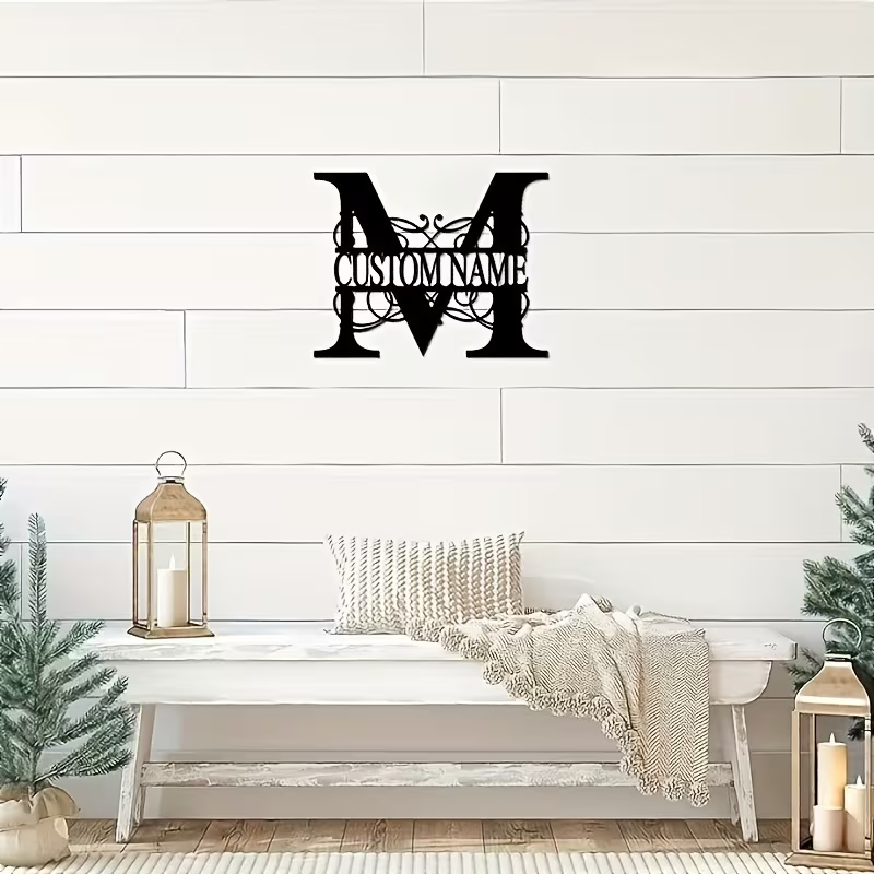 클래식 맞춤형 모노그램 금속 벽 장식 - 개인 맞춤 이 - Home Decor Com 리뷰 및 가격