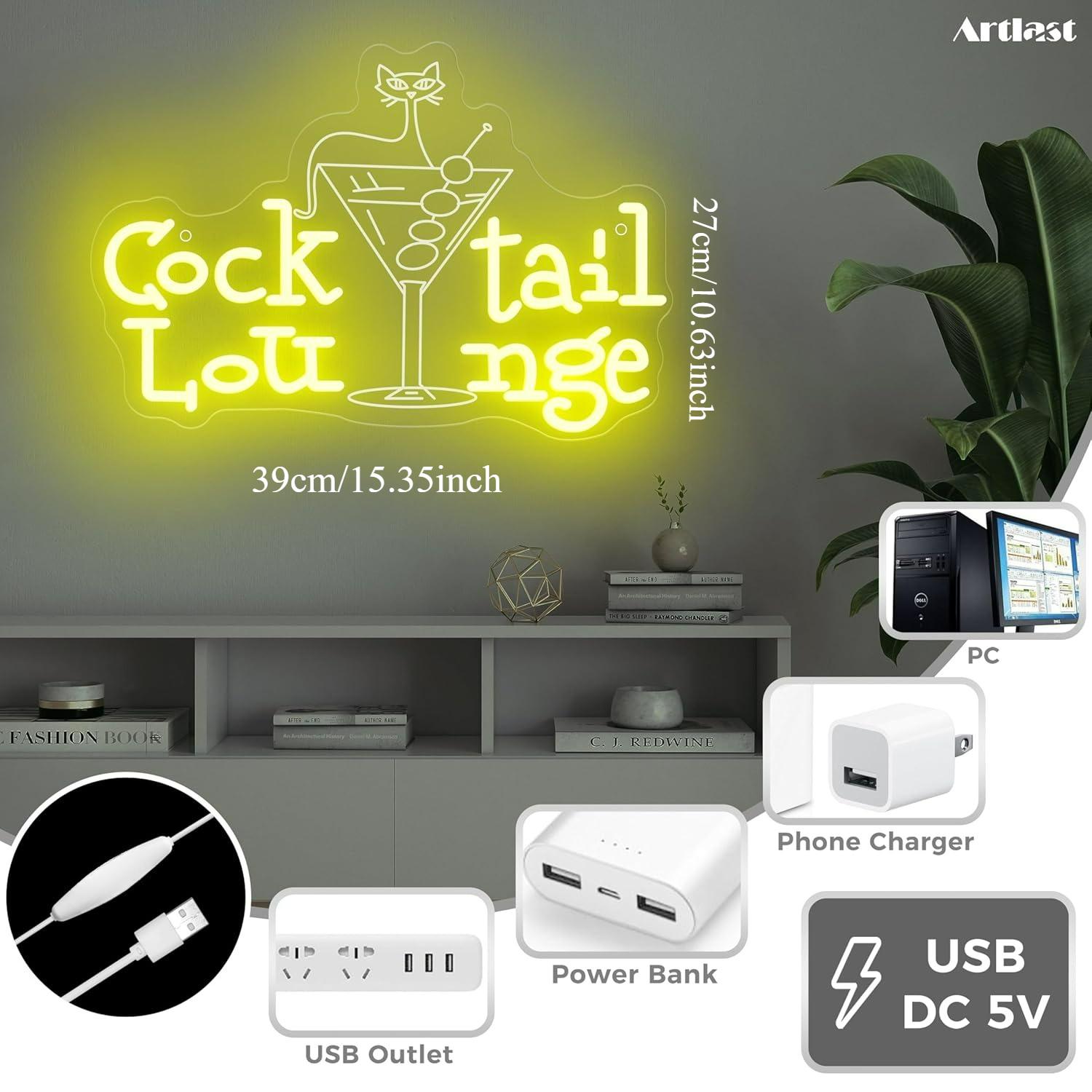칵테일 라운지 네온사인 디밍 가능 LED 조명 (바,  - Home Decor Aesthetic 리뷰 및 가격