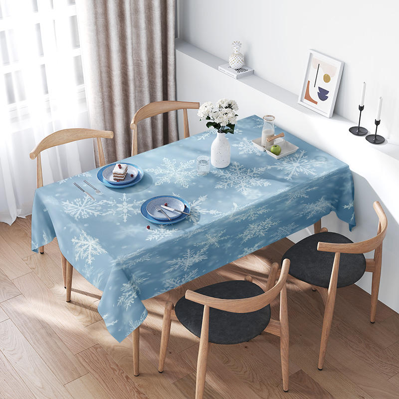 눈송이 식탁보 겨울 홈 인테리어 파란색 흰색 꽃 침구  - Home Decor Online Shop 리뷰 및 가격